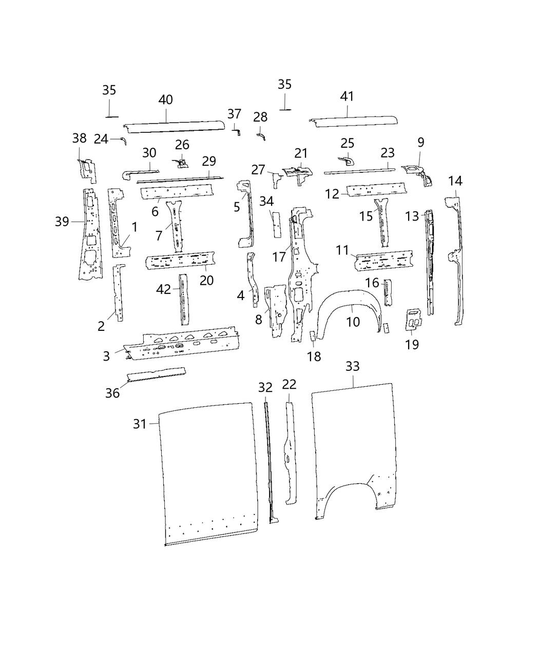 Mopar 68172657AA Panel-Body Side Aperture Outer