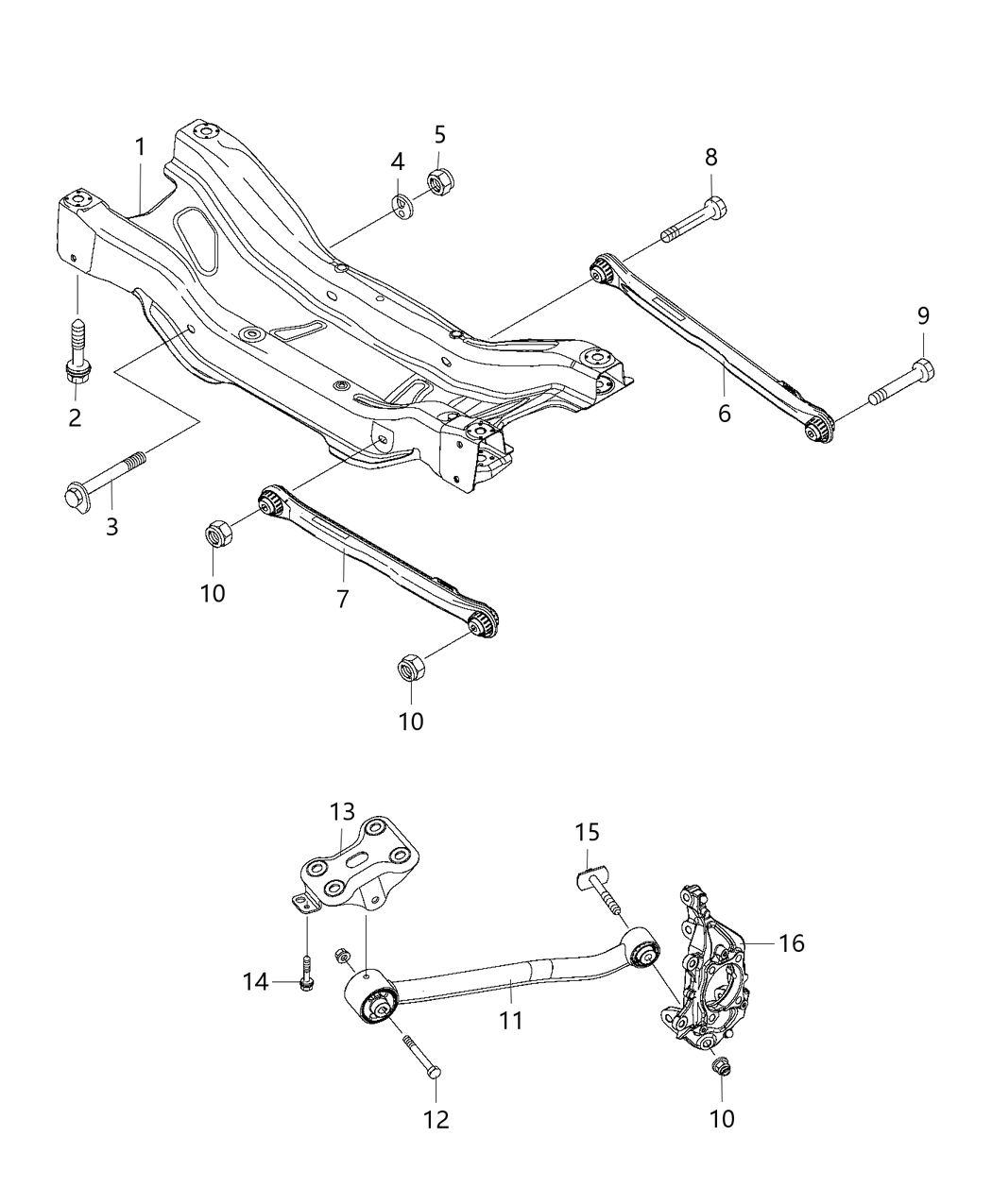 Mopar 68339770AB CROSSMEMBER-Rear Suspension