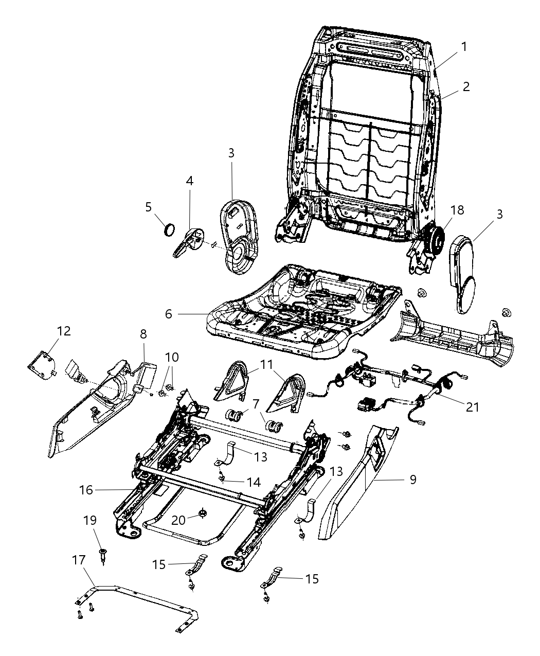 Mopar 68024680AA ADJUSTER-Manual Seat