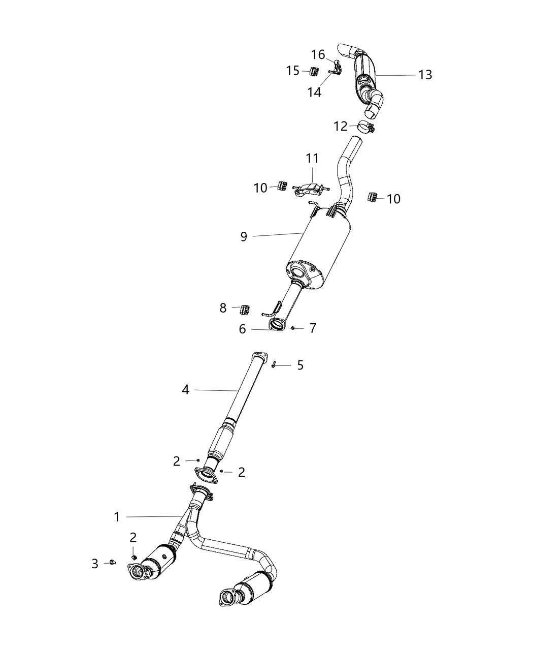 Mopar 68268198AE Exhaust Pipe