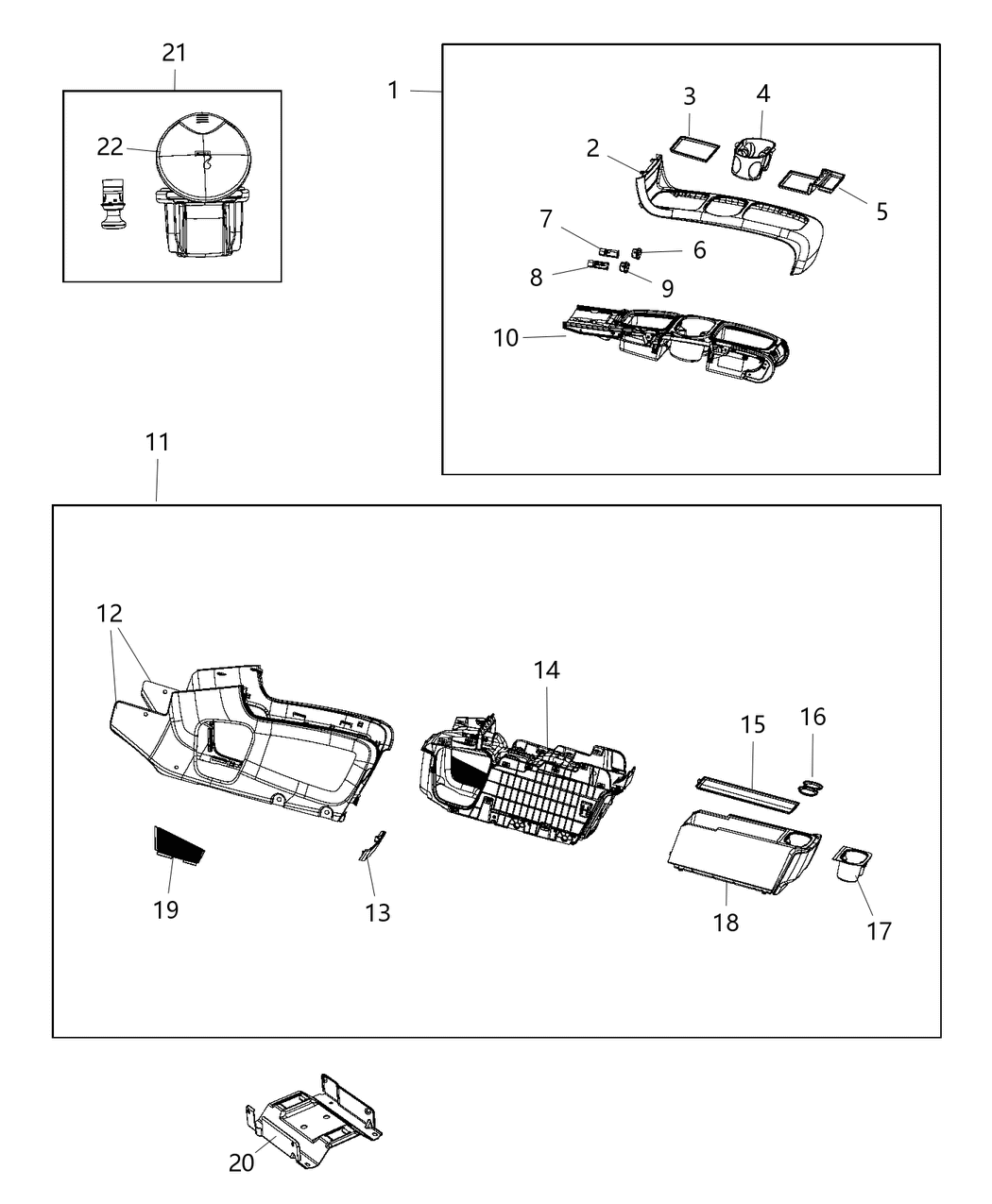 Mopar 1RF11BD1AK Console-Floor