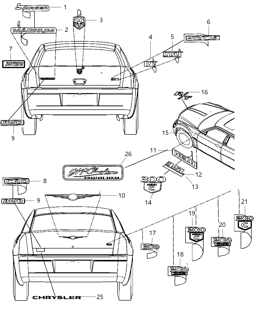 Mopar 4806150AA APPLIQUE-C Pillar