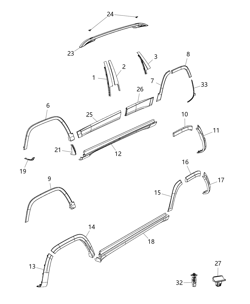 Mopar 5ZQ38NRVAA Molding-Wheel Flare