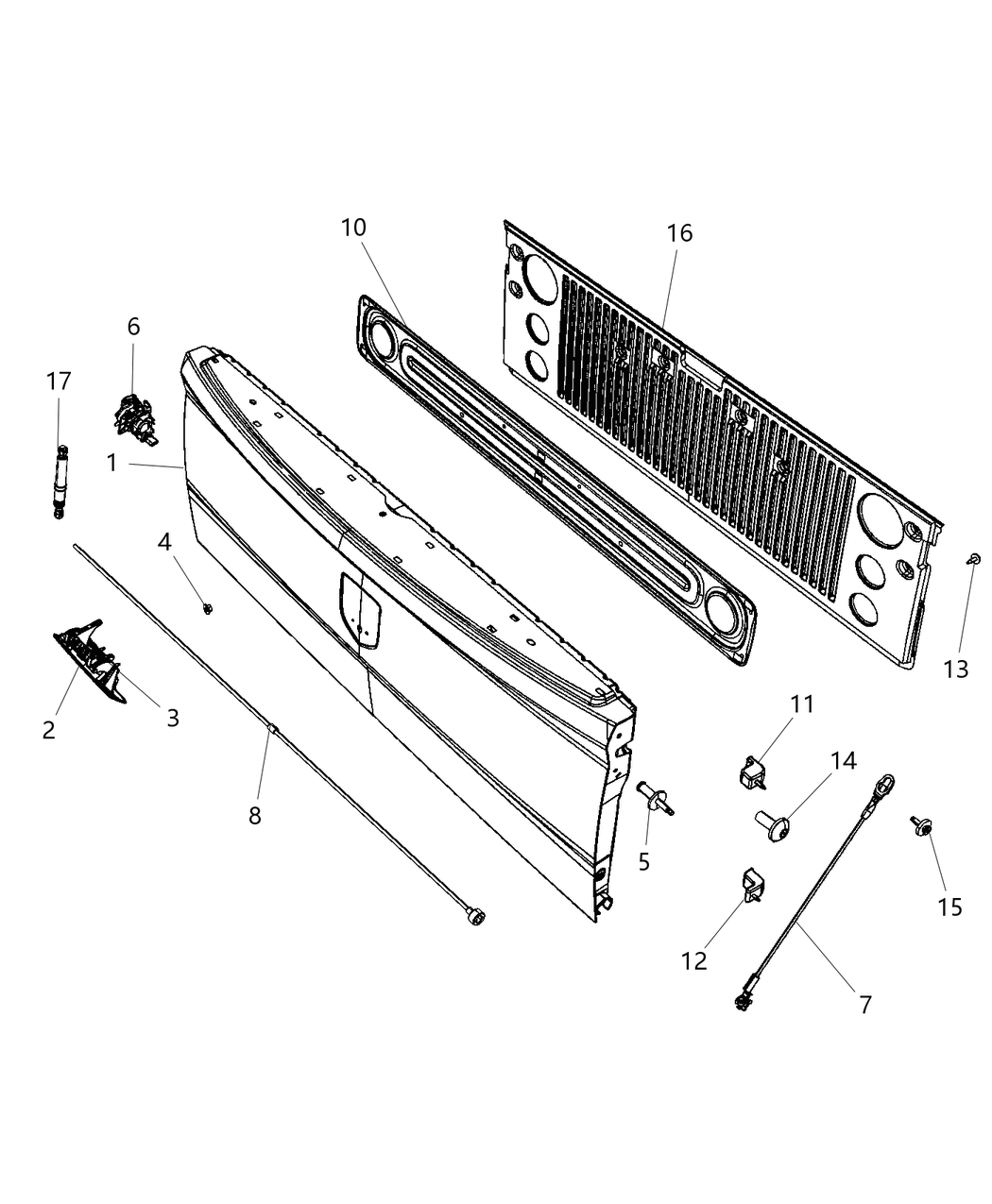 Mopar 68394211AD Tailgate