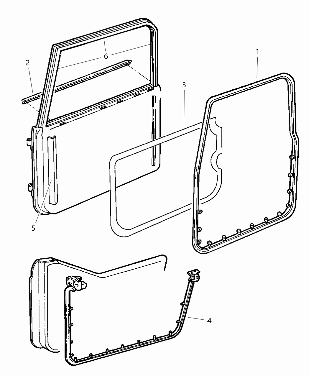 Mopar 55176564 WEATHERSTRIP-Door Belt Outer Right