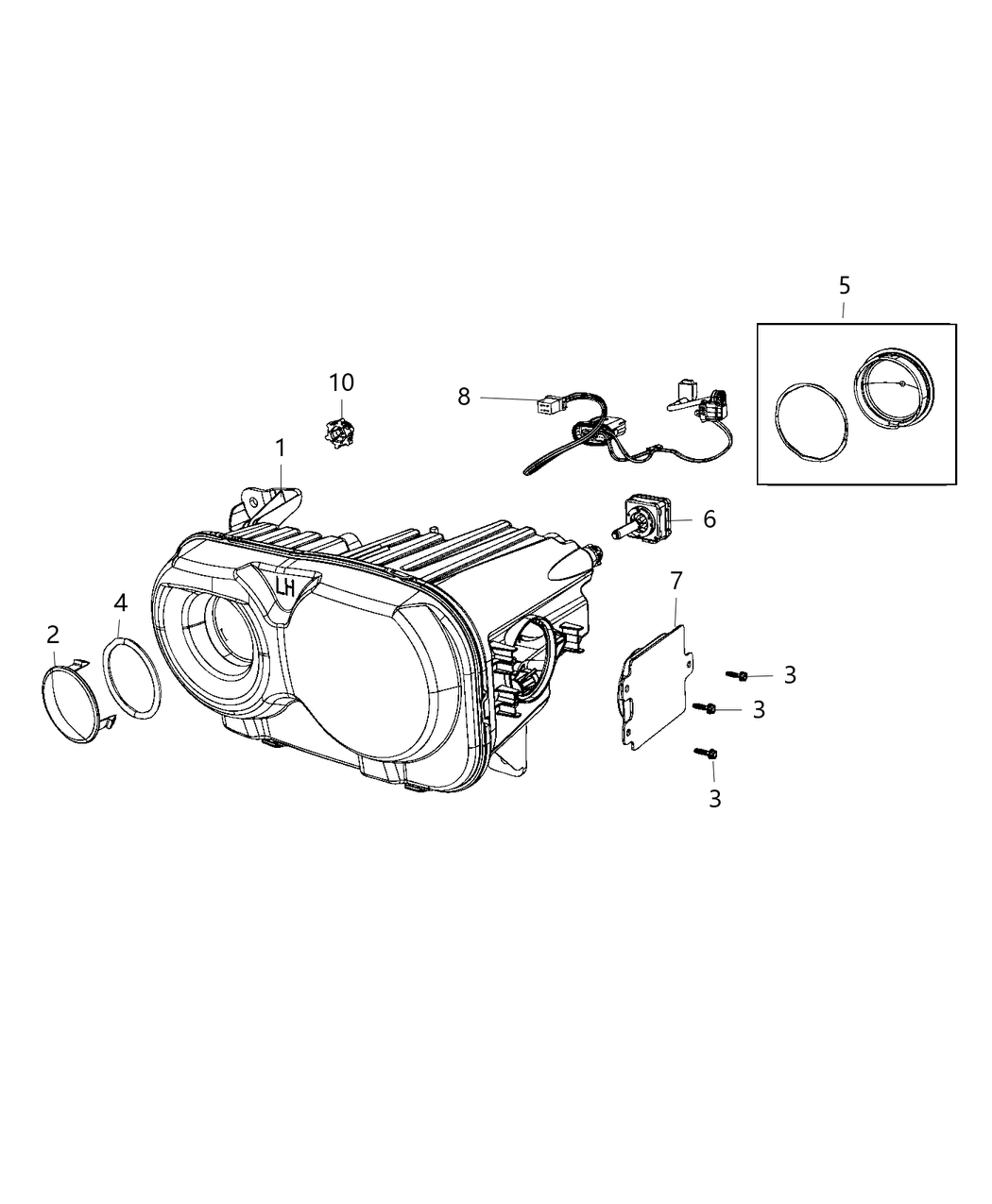 Mopar 68174066AD Headlight Head Light Headlamp