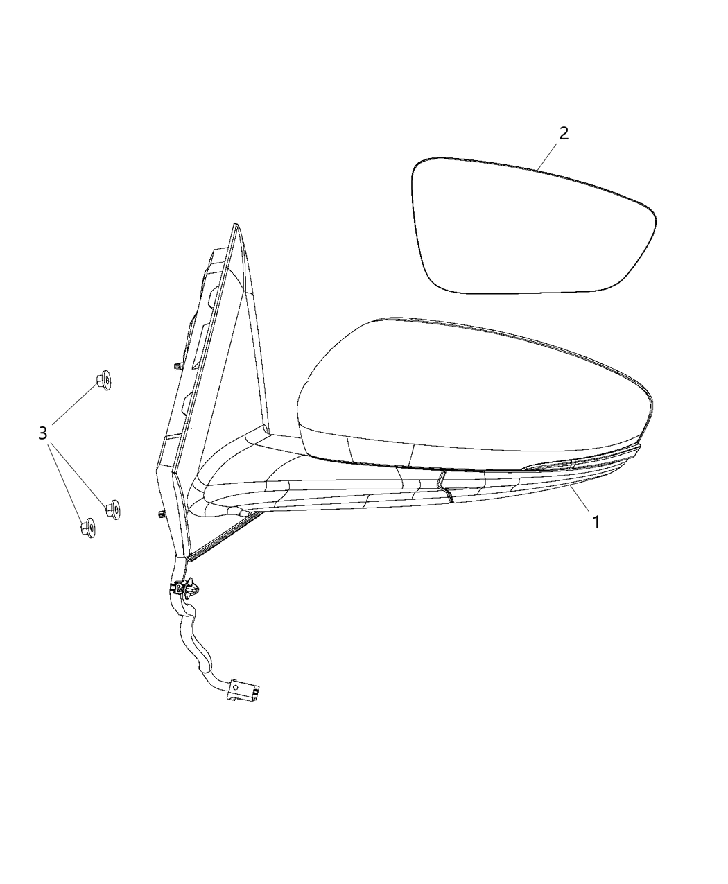 Mopar 5MJ521W7AG Outside Rear View Mirror