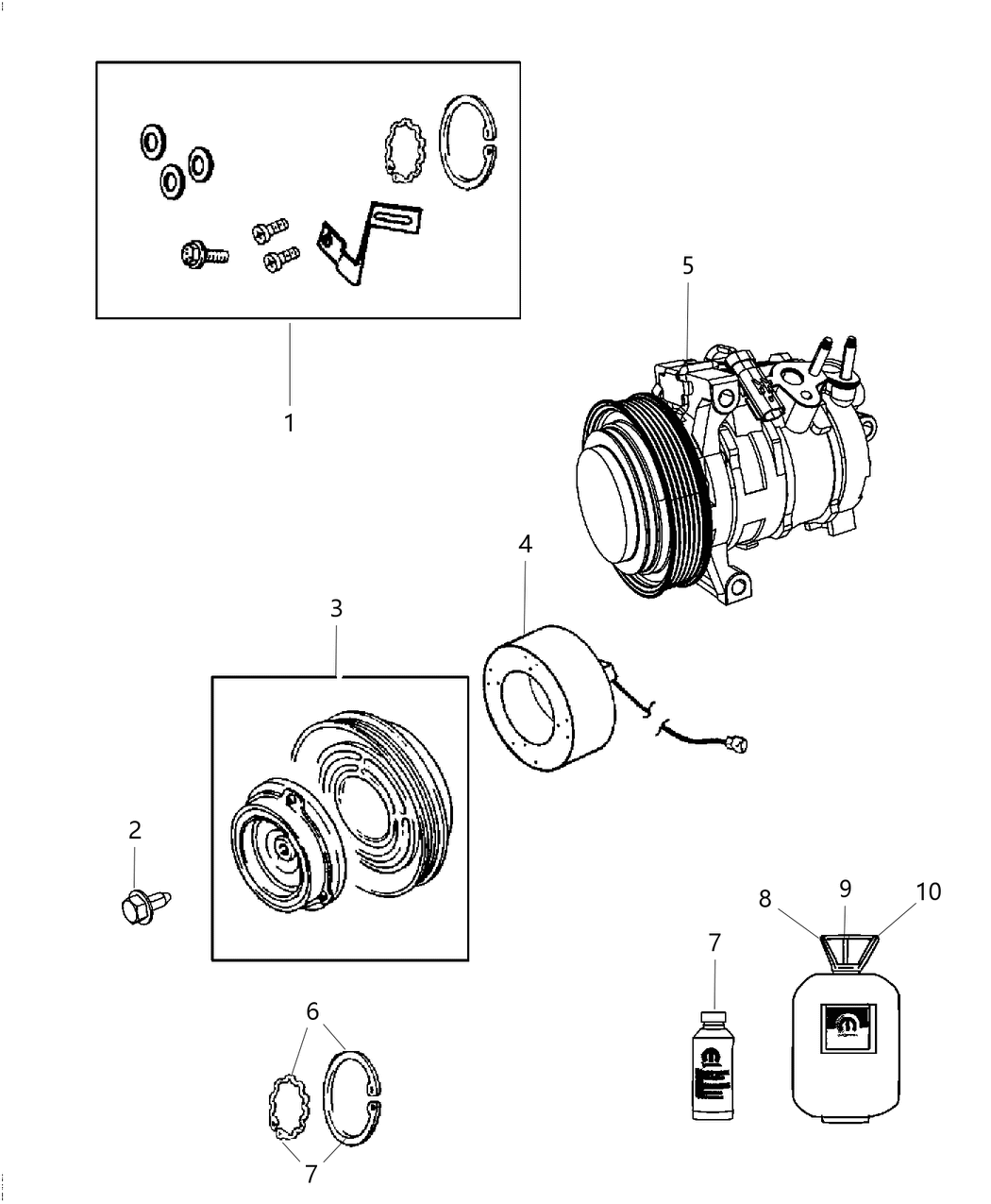 Mopar 68462295AA A/C Clutch