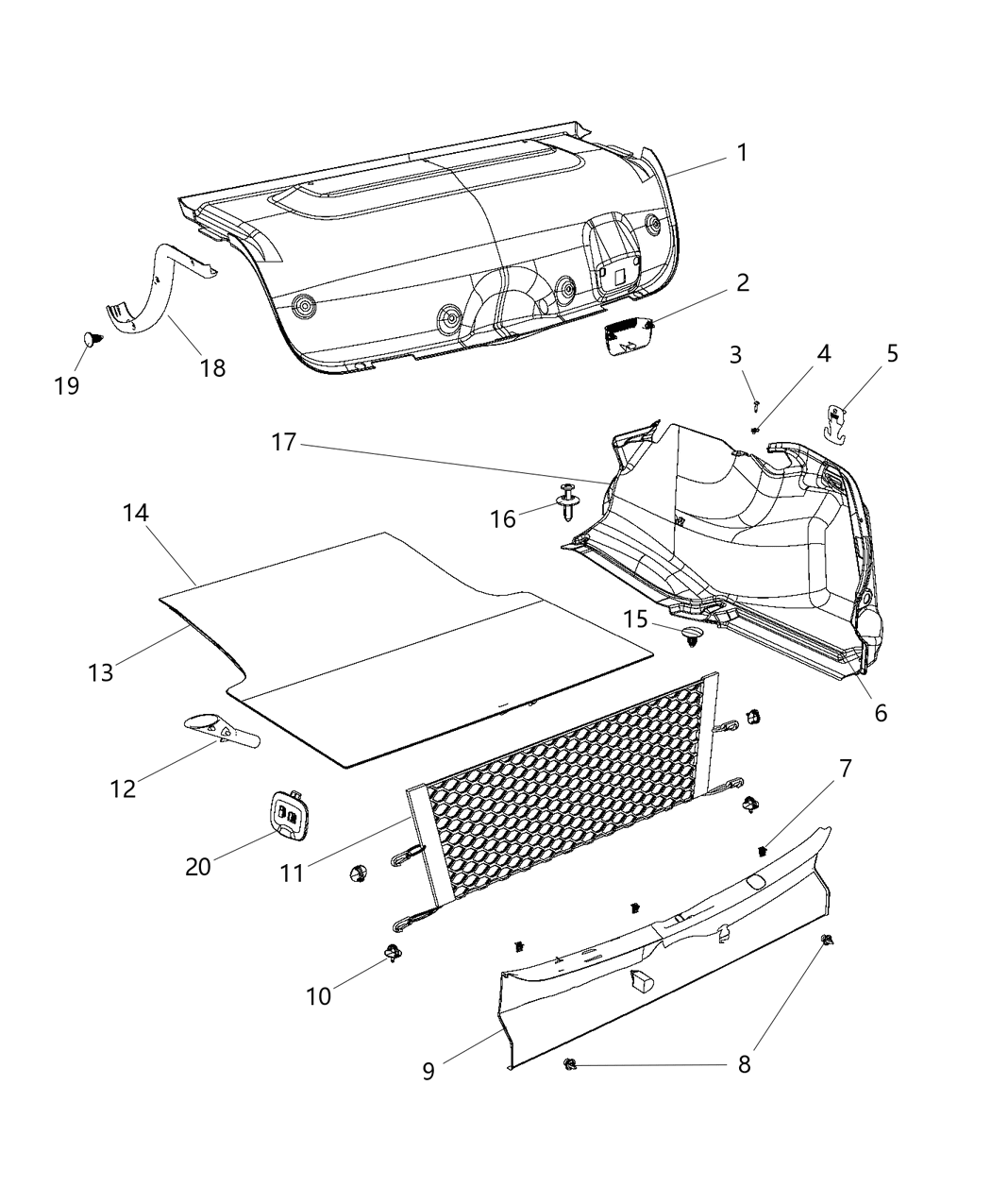 Mopar 55315124AJ Carpet-Trunk