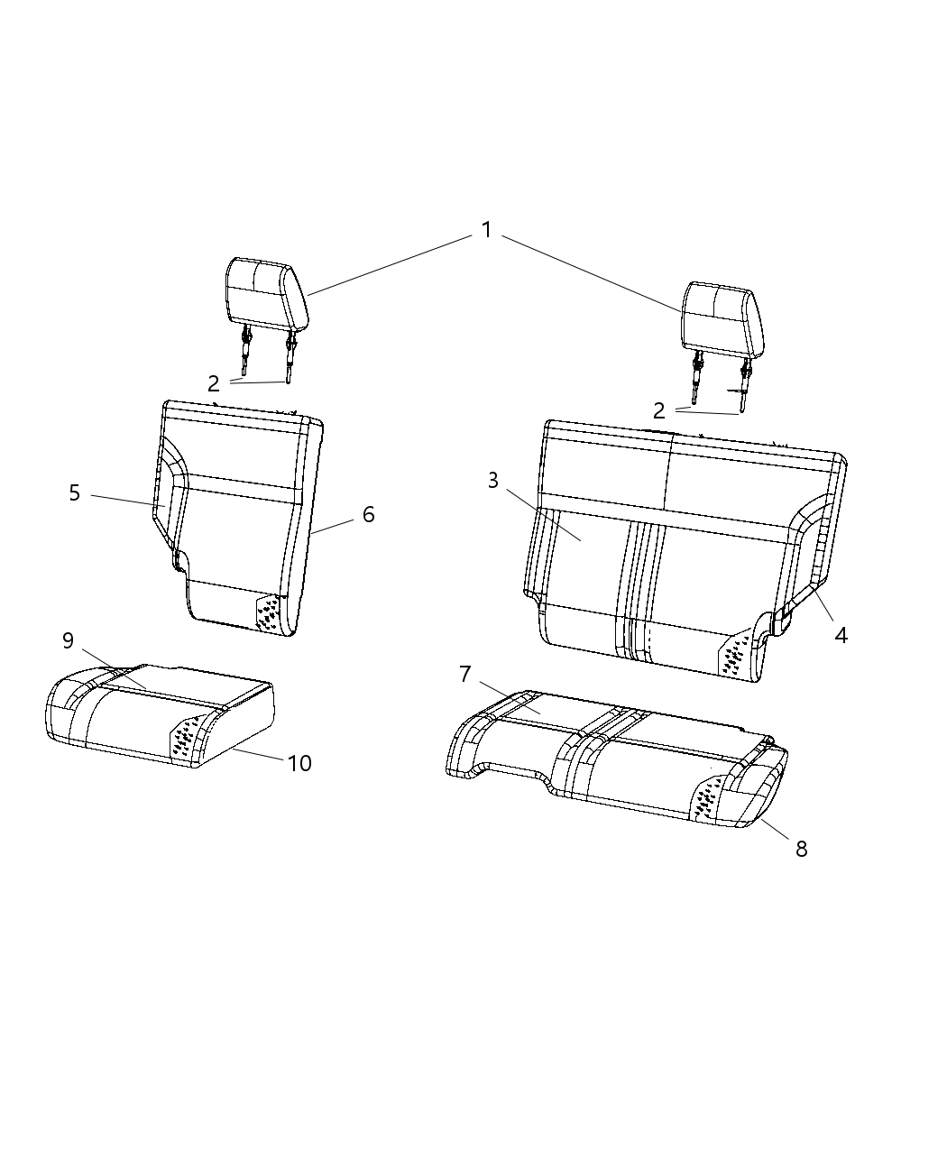 Mopar 1NT431KAAA HEADREST-Rear