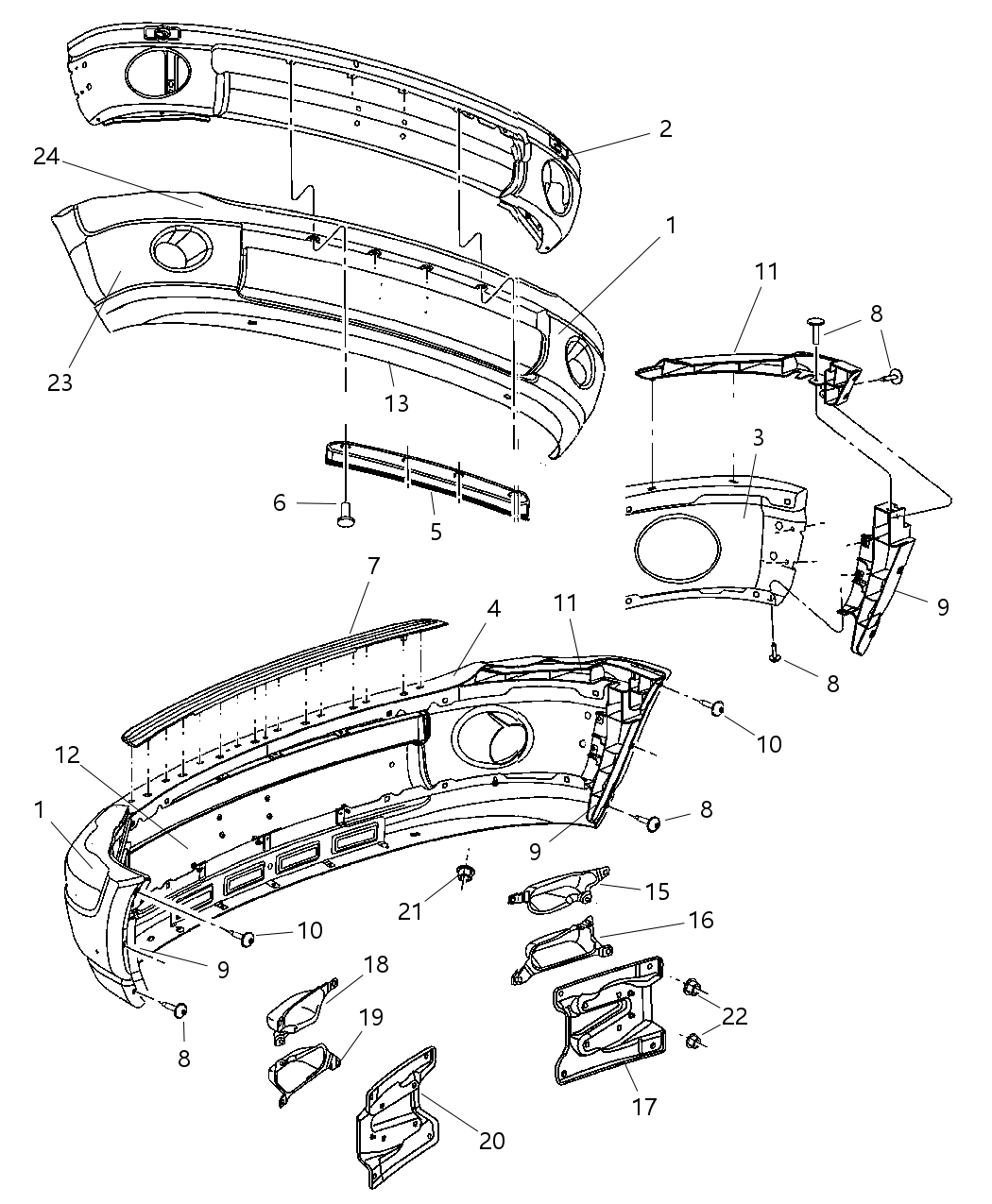 Mopar 1AR81ZSPAB Front Bumper Face Bar