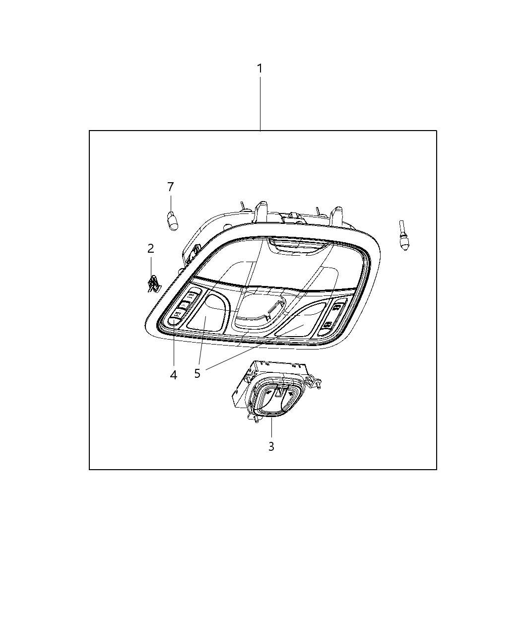 Mopar 5LH031L2AF Console-Overhead