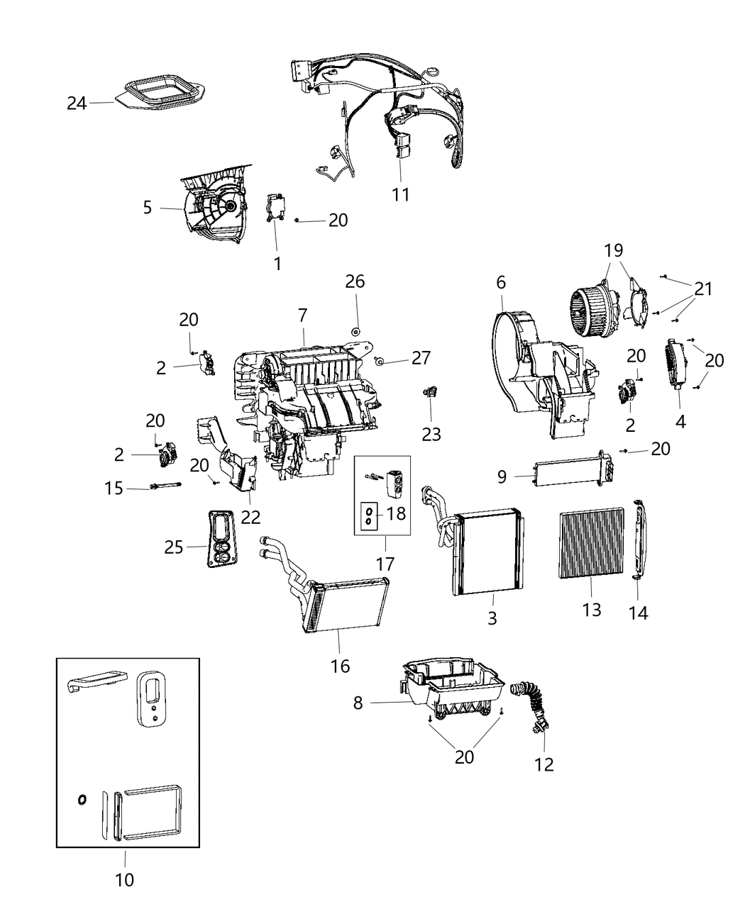 Mopar 68223036AC Housing-A/C And Heater