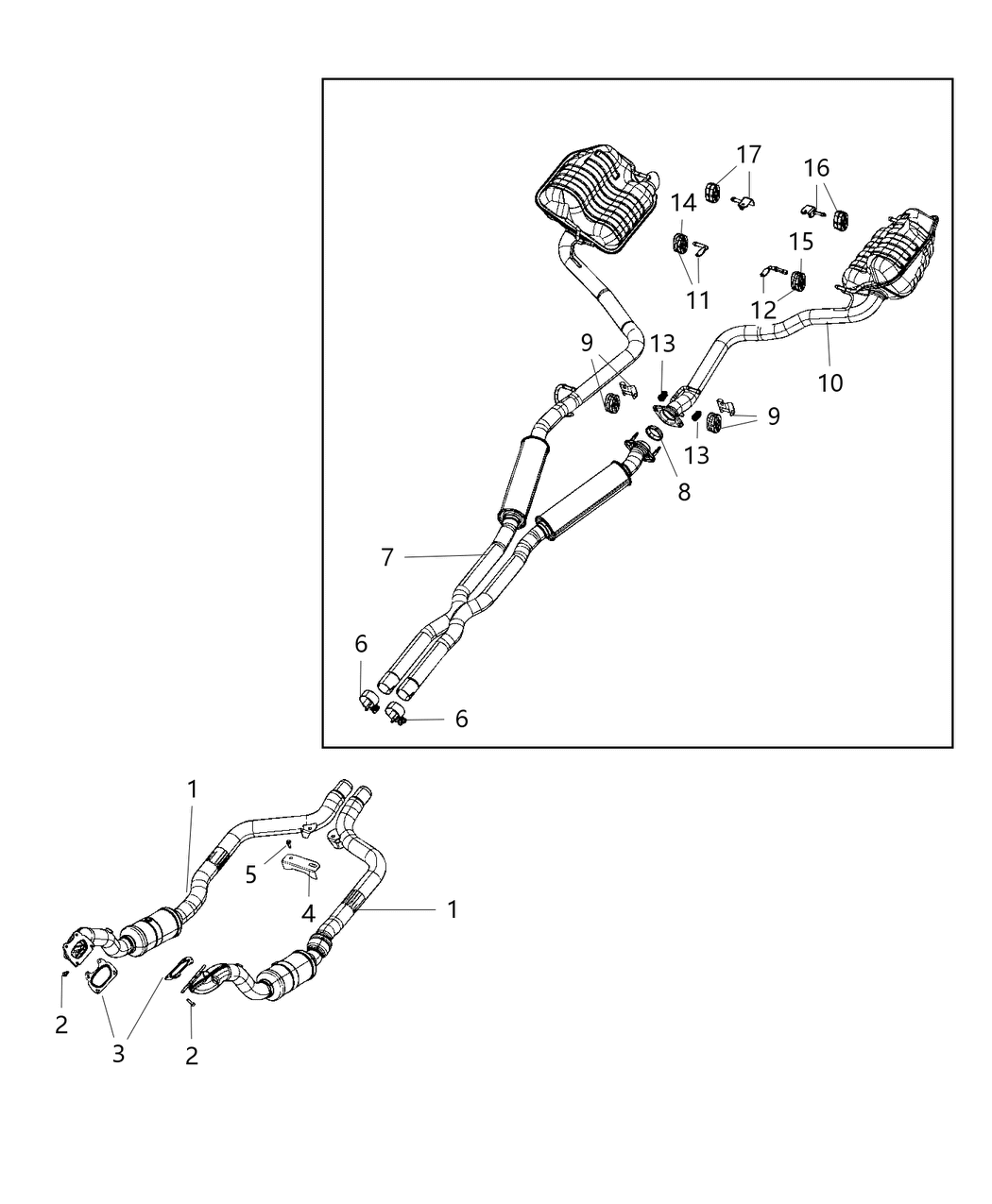 Mopar 68271449AA Exhaust Muffler And Tailpipe