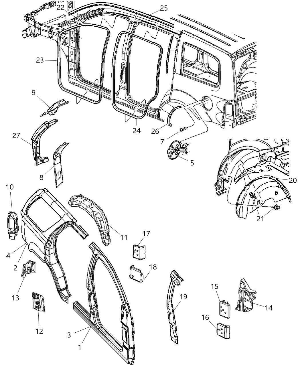 Mopar 55362506AC WHEEL/HOUSE-Splash