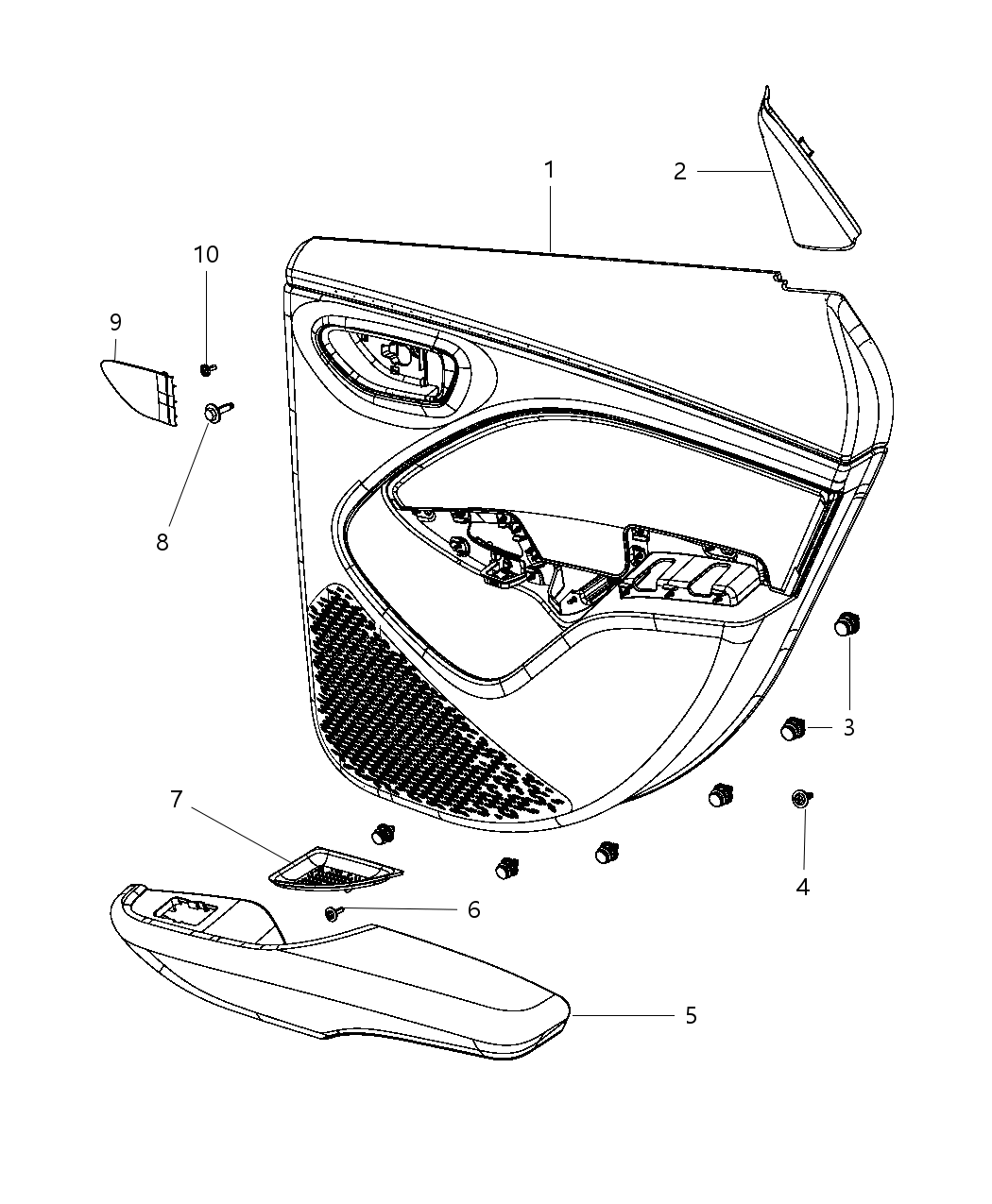 Mopar 5UQ59DX9AA Panel-Rear Door Trim