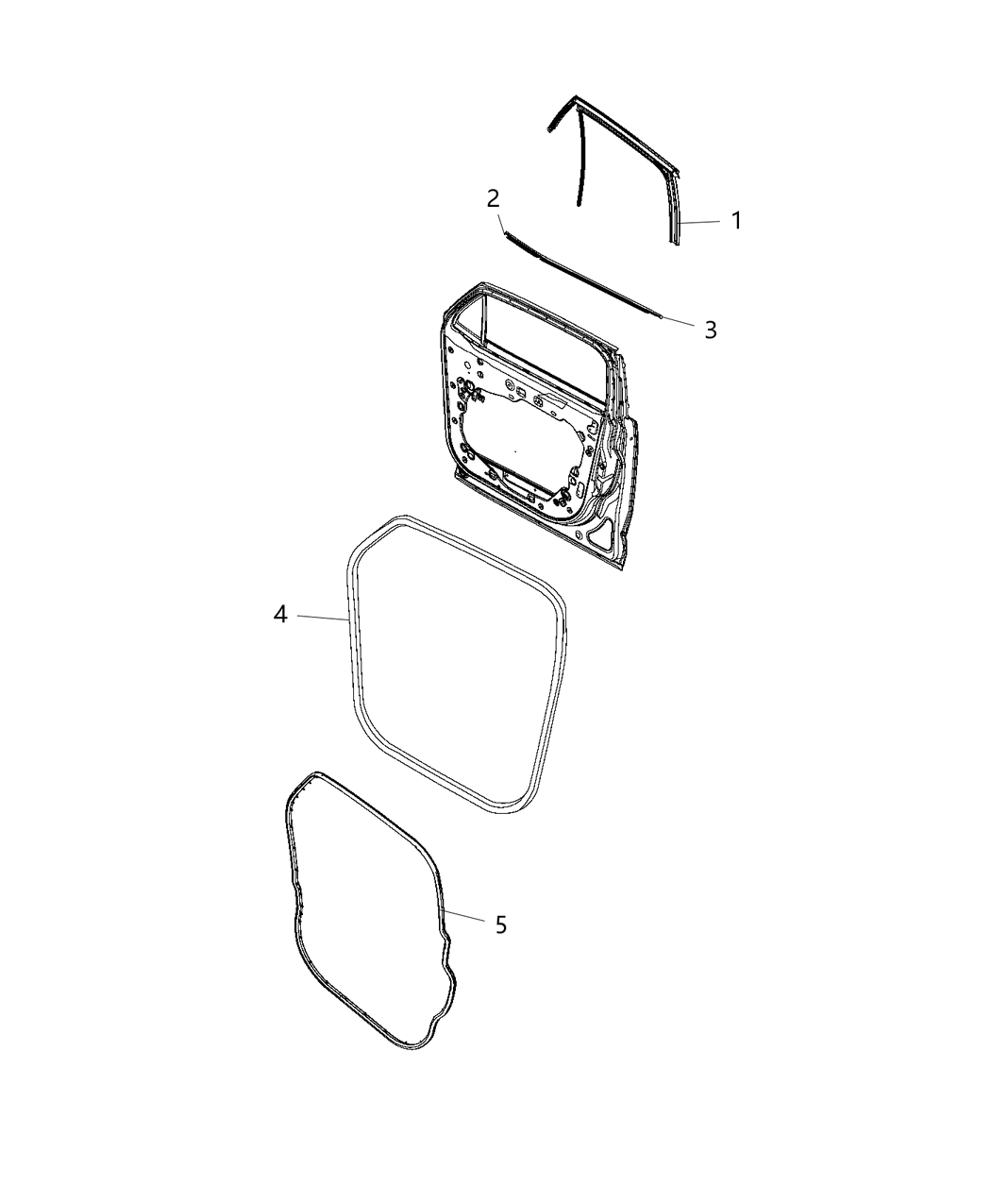 Mopar 68267954AA WEATHERSTRIP-Front Door Body Mounted