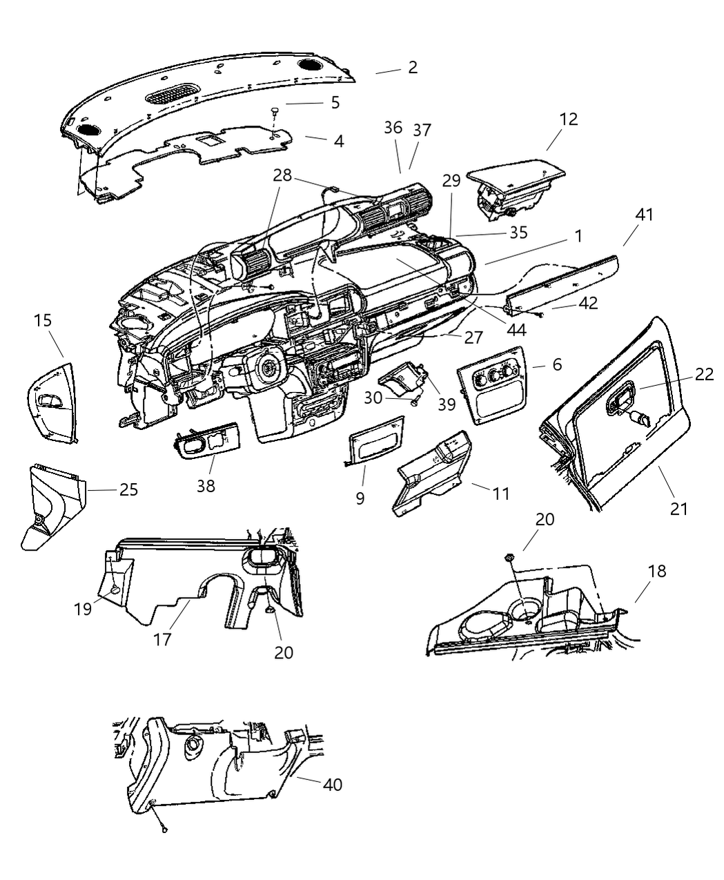 Mopar SC38ZP7AG Bezel-Instrument Panel