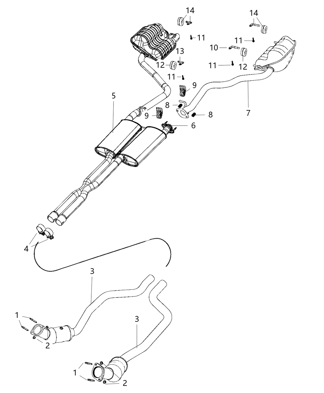 Mopar 68271453AA Exhaust Muffler And Tailpipe