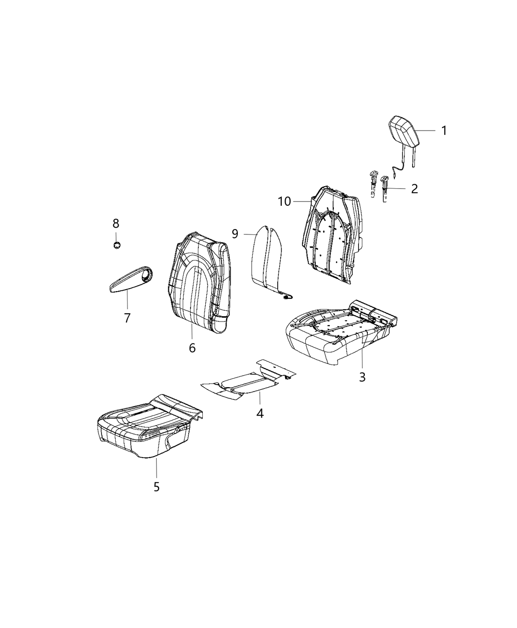 Mopar 5SK771D2AB HEADREST-Second Row