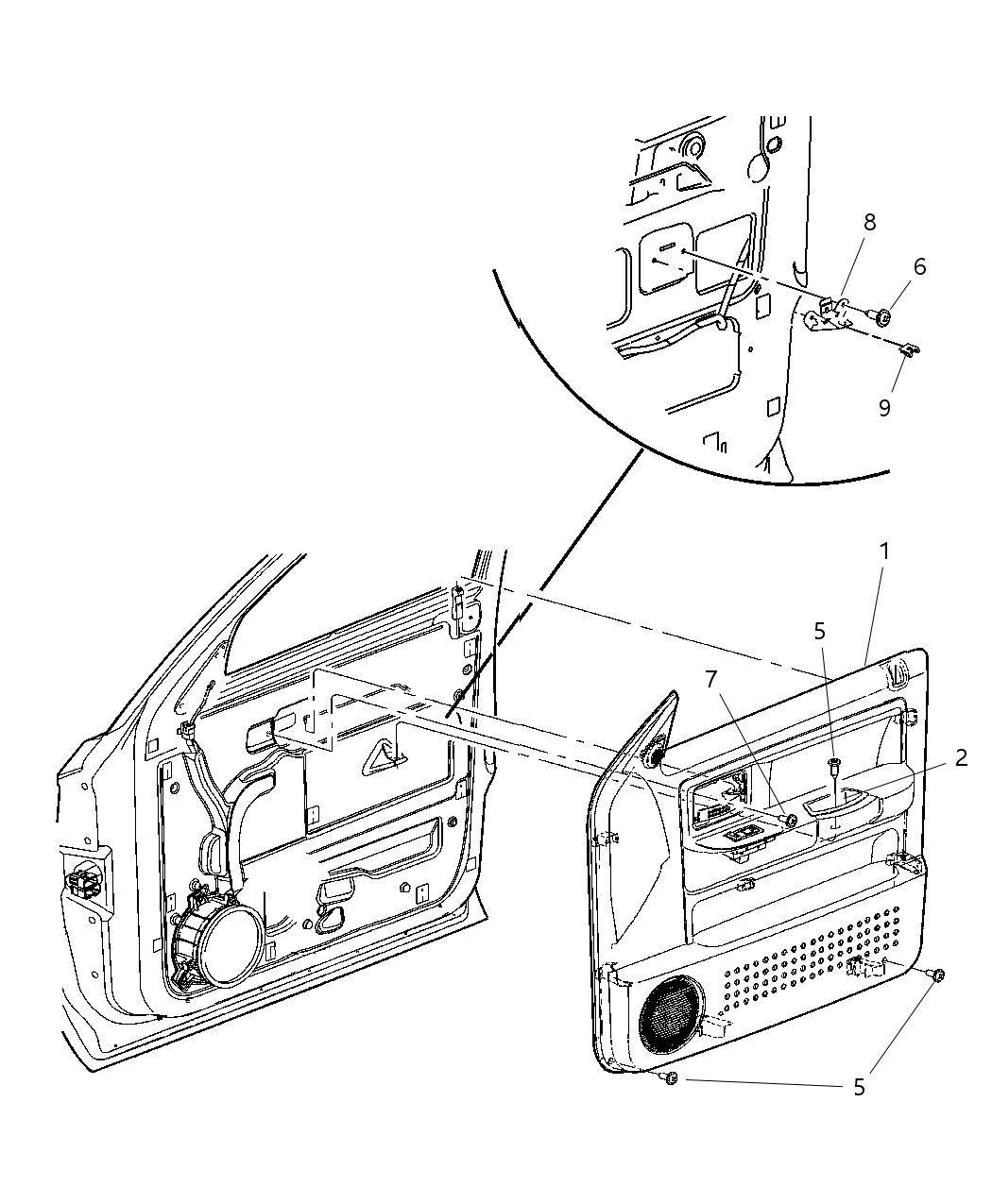 Mopar 5JX081J3AE Panel-Front Door Trim