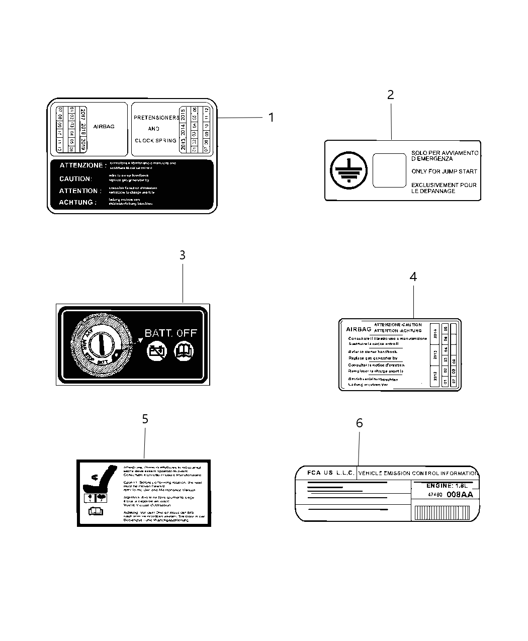 Mopar 68470427AA Label-Vehicle Emission Control In