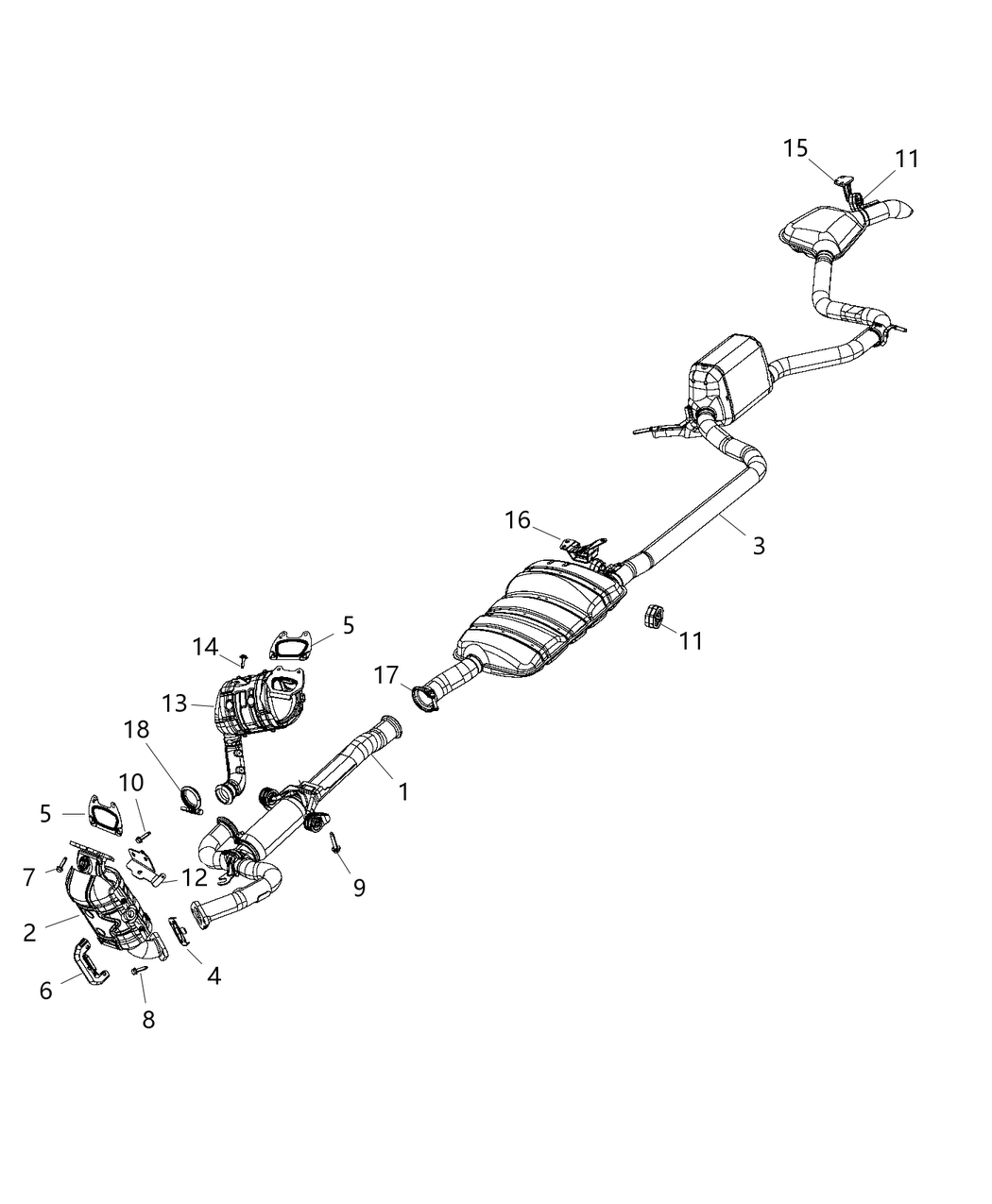 Mopar 68235531AF Exhaust And Catalytic Converter