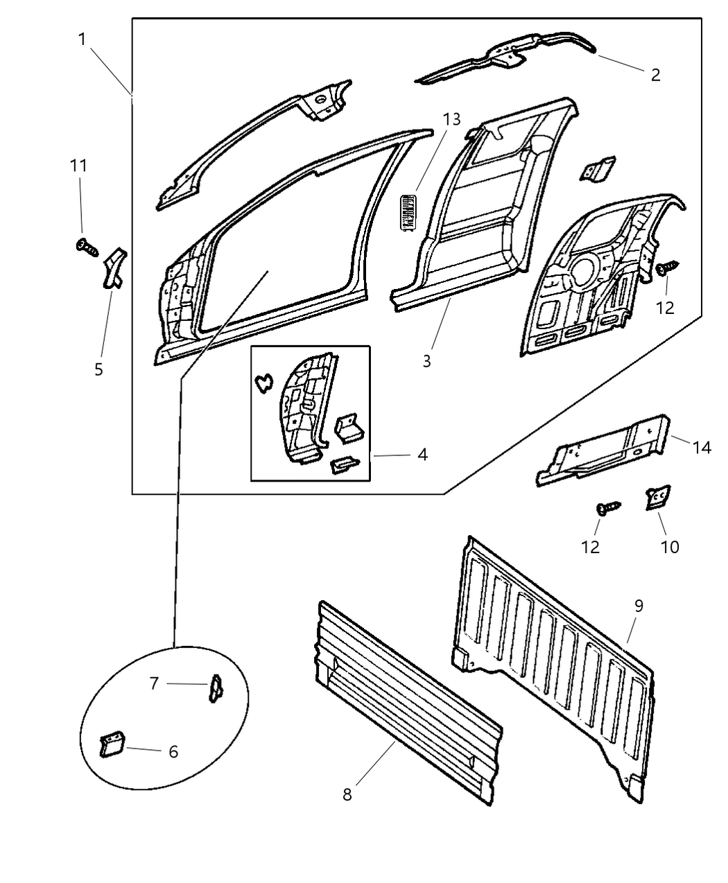 Mopar 4883909AC Panel-Body Side Aperture