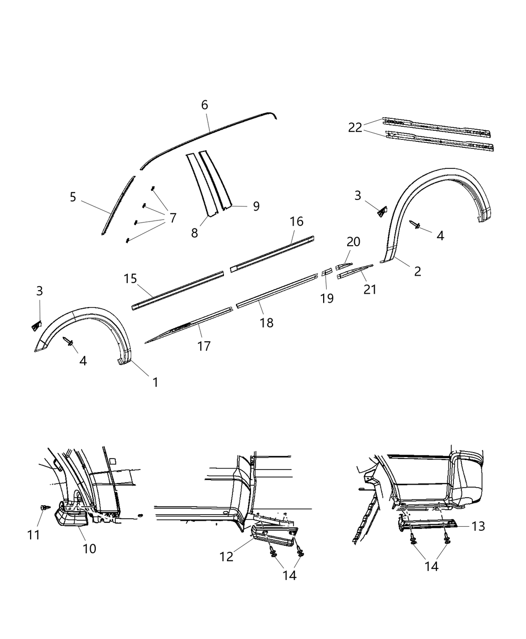 Mopar 1TD45WS2AE Molding-Wheel Opening Flare