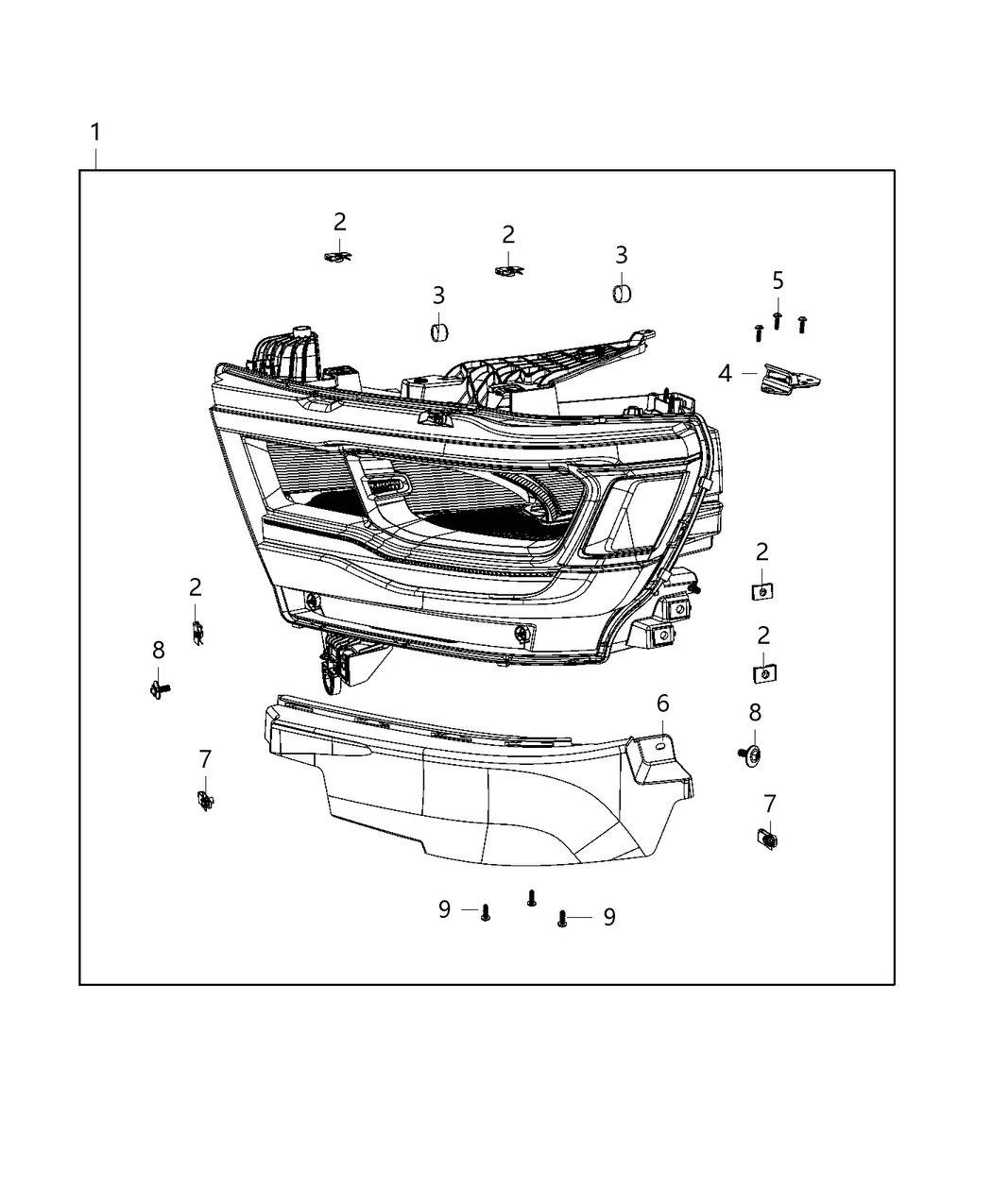 Mopar 68316083AH Headlamp