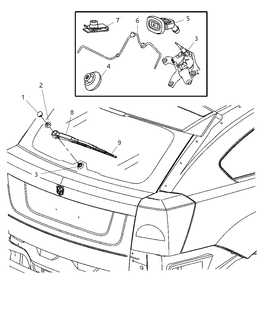 Mopar 5303788AA Cover-WIPER Arm Nut