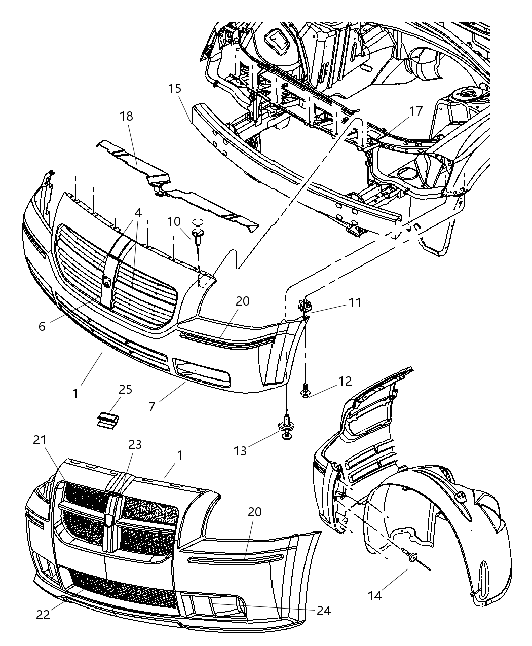 Mopar 4805844AF CROSSMEMBER-Front Support