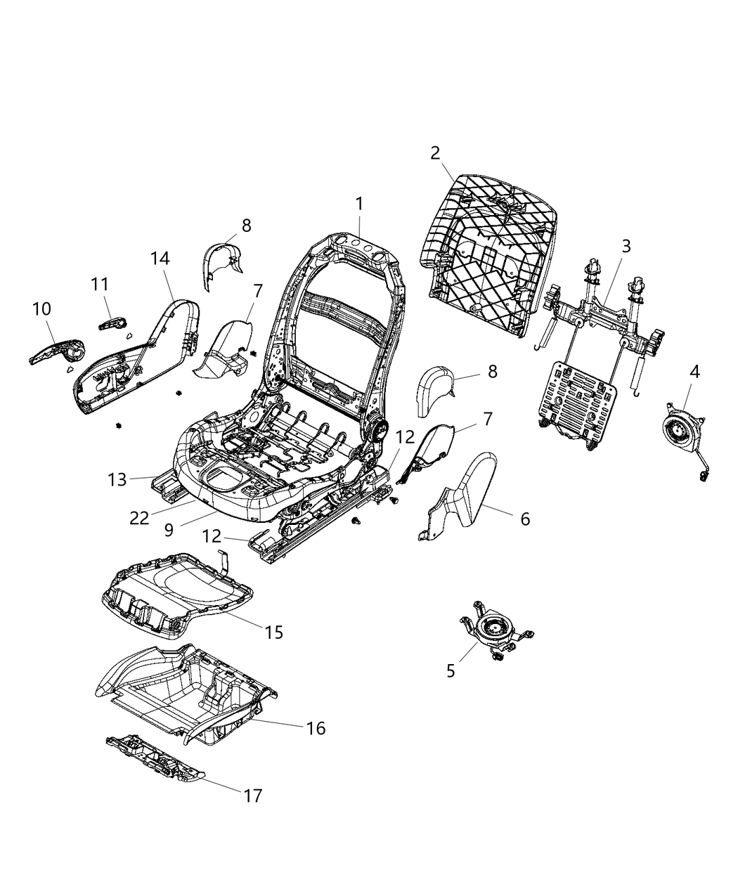 Mopar 68232309AC ADJUSTER-Manual Seat