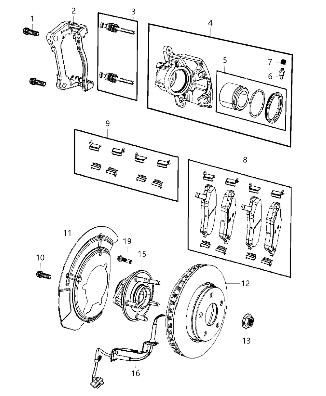 Mopar 68225170AD Front Disc Brake Pad Kit