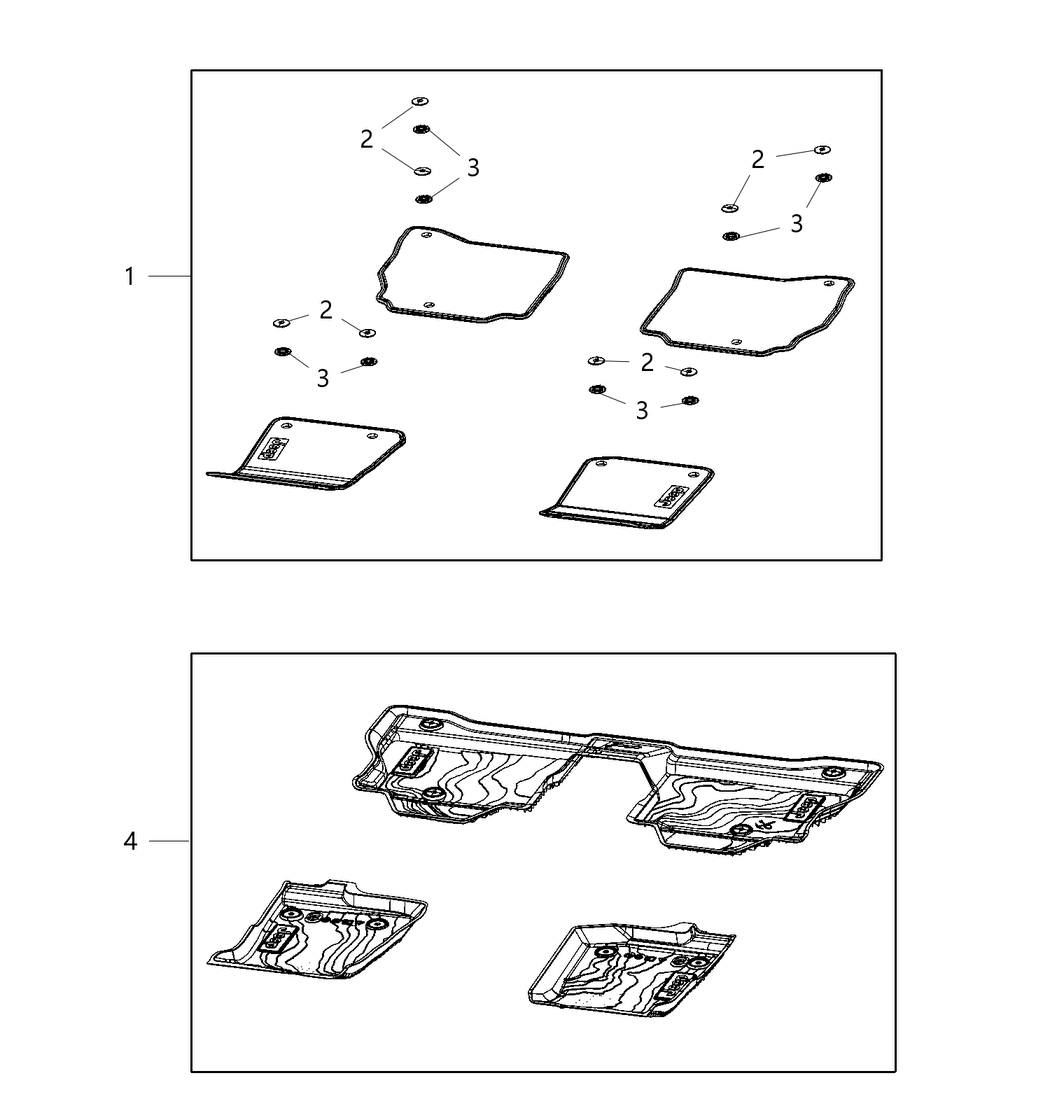 Mopar 6LJ74TX7AA Mat Kit-Front & Rear