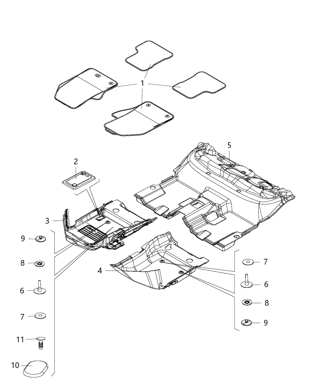 Mopar 6UM36LXHAA Mat-Floor - Complete