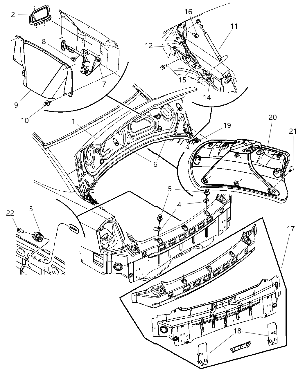 Mopar 5065197AE Hinge-Deck Lid