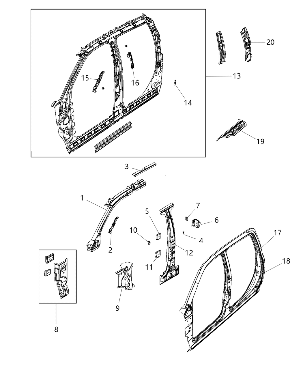 Mopar 68264754AB Panel-Body Side Aperture Inner Co