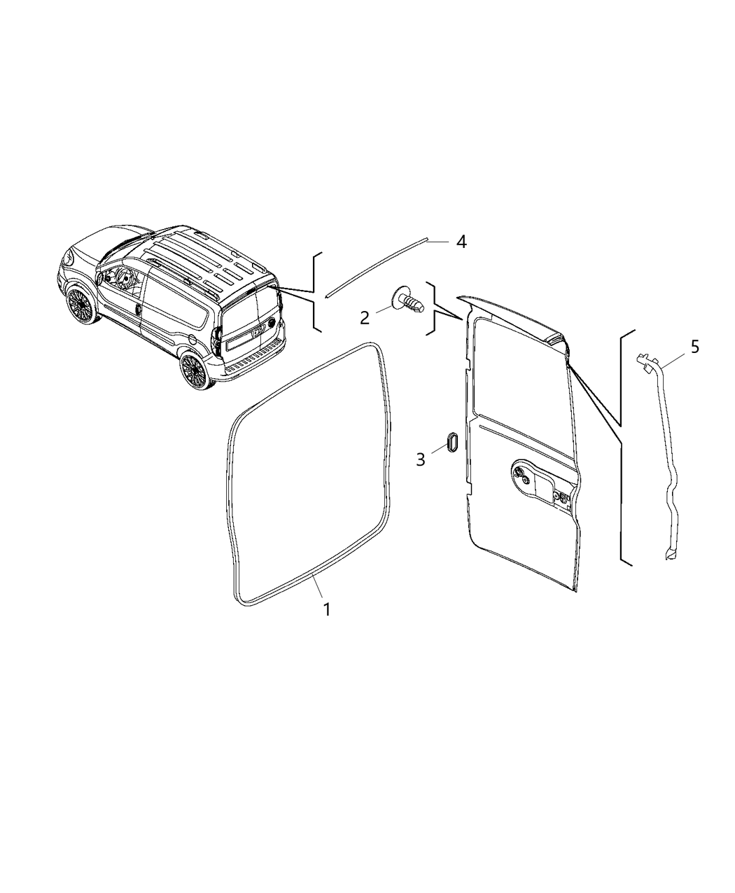 Mopar 68340426AA WEATHERSTRIP-Cargo Door