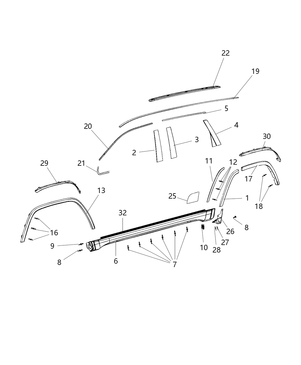 Mopar 5PU65TZZAB Molding-Door SILL