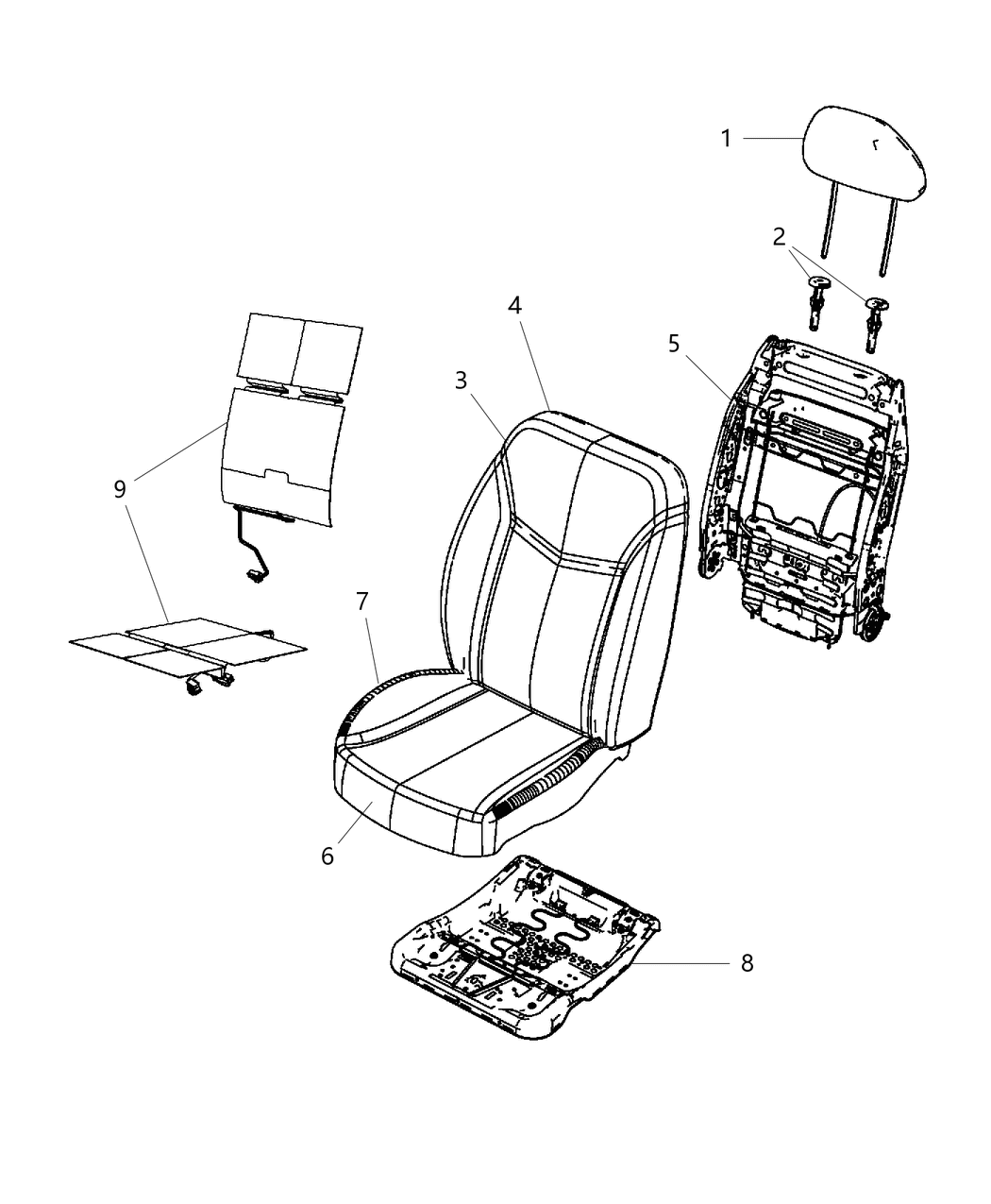 Mopar 1US39DX9AA Headrest Front