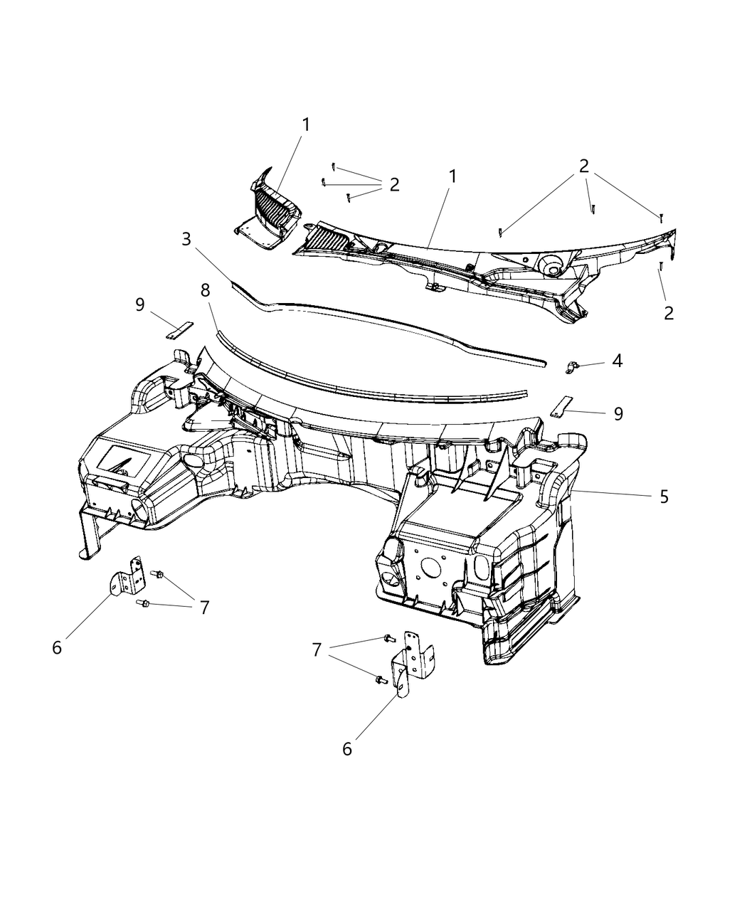 Mopar 5NV04RXFAD Panel-COWL Top