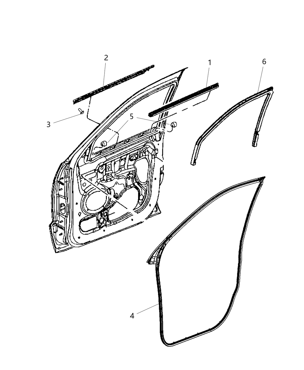 Mopar 55399291AC WEATHERSTRIP-Front Door Belt Outer