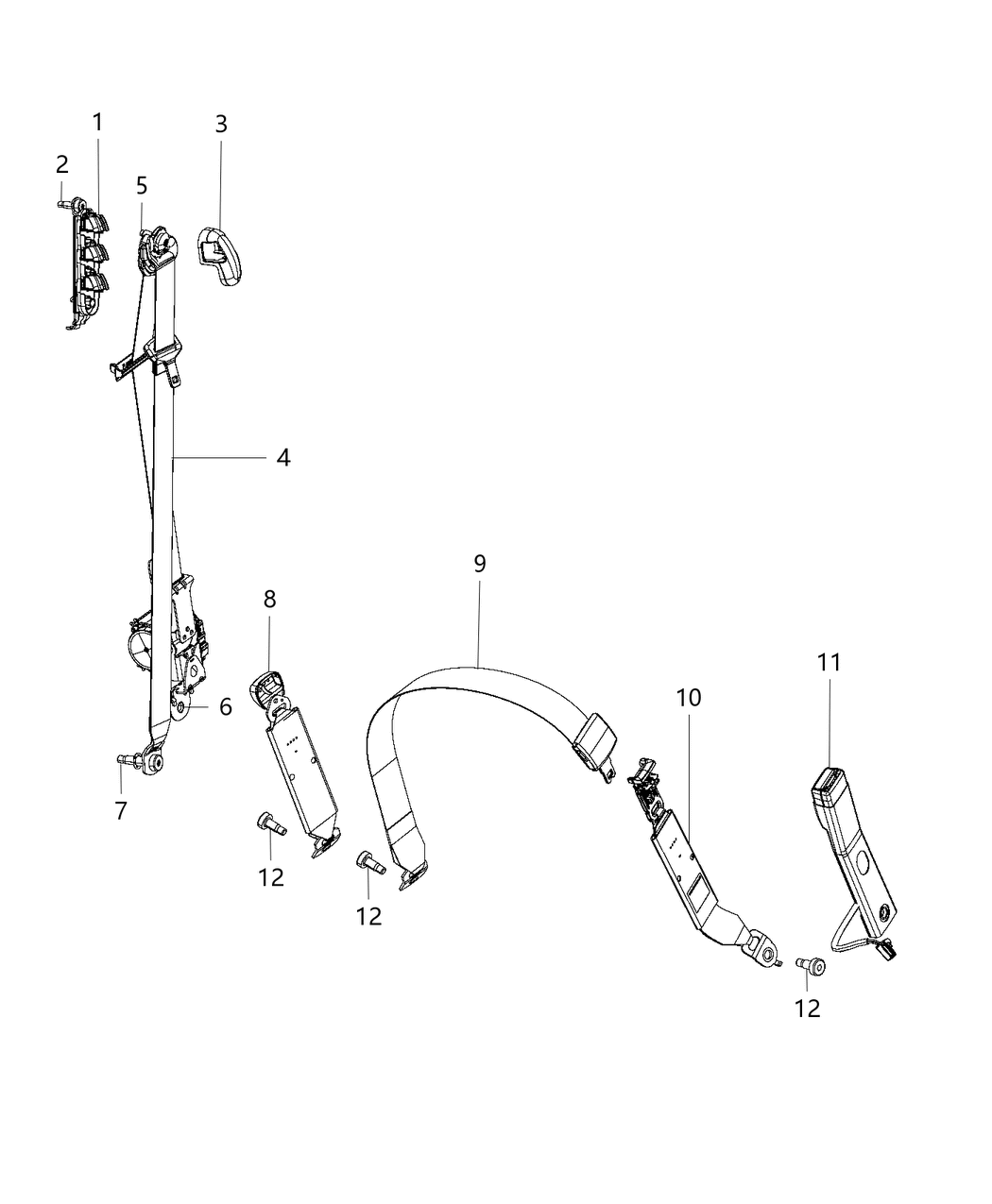 Mopar 5RL811U6AC Front Outer Belt Assembly