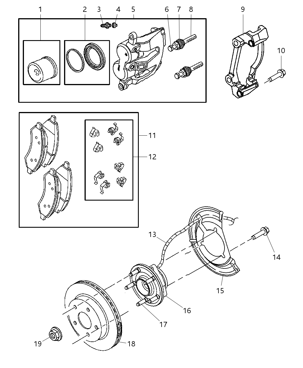 Mopar 52104499AE Brake Hub And Bearing