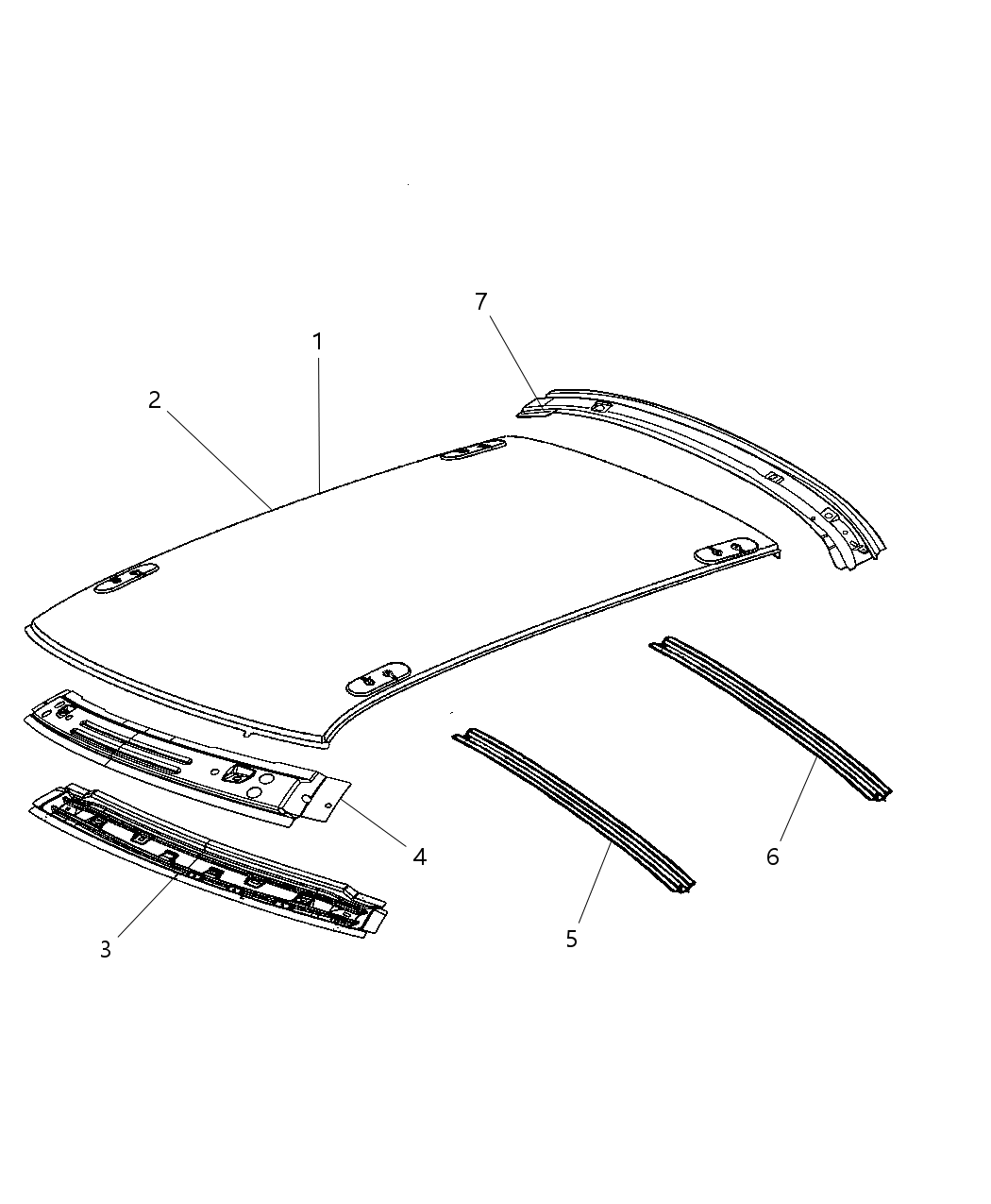 Mopar 68037693AA Header-Roof Rear