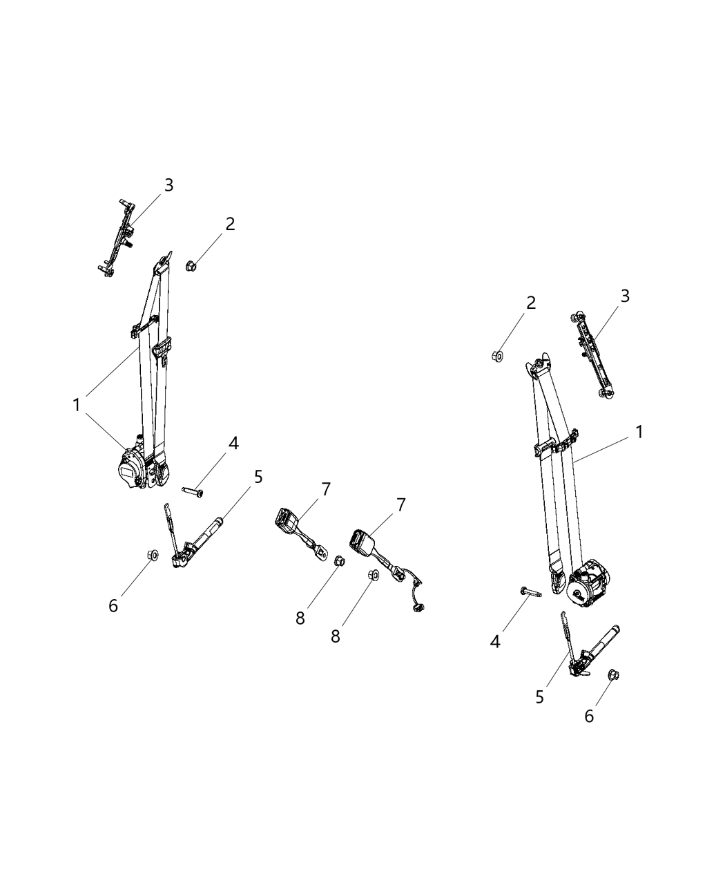 Mopar 5ZD42ML2AA BELTASSY-RETRACTOR