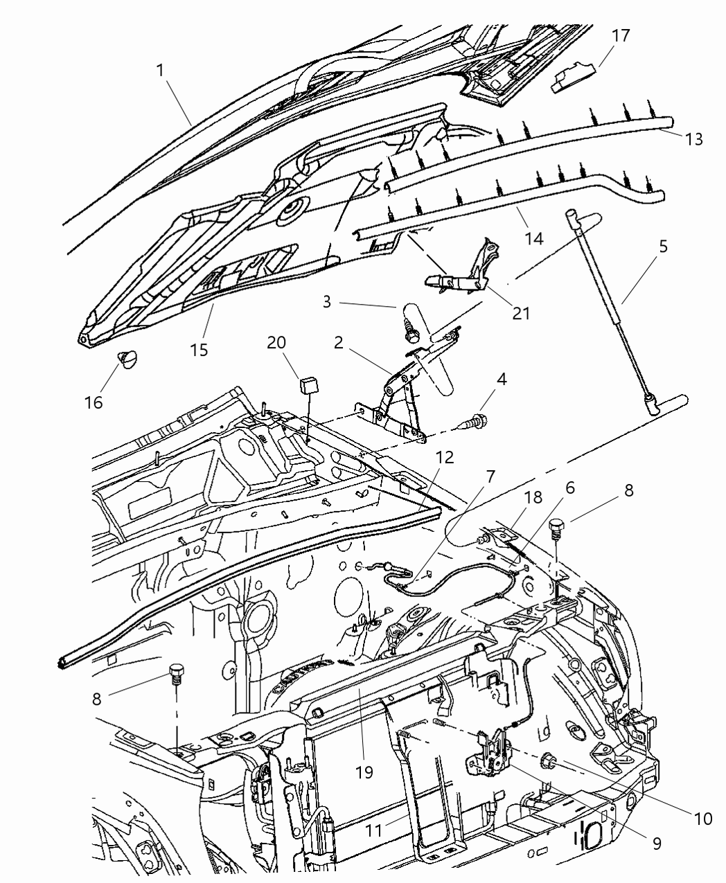 Mopar 55360229AB REINFMNT-Hood Latch