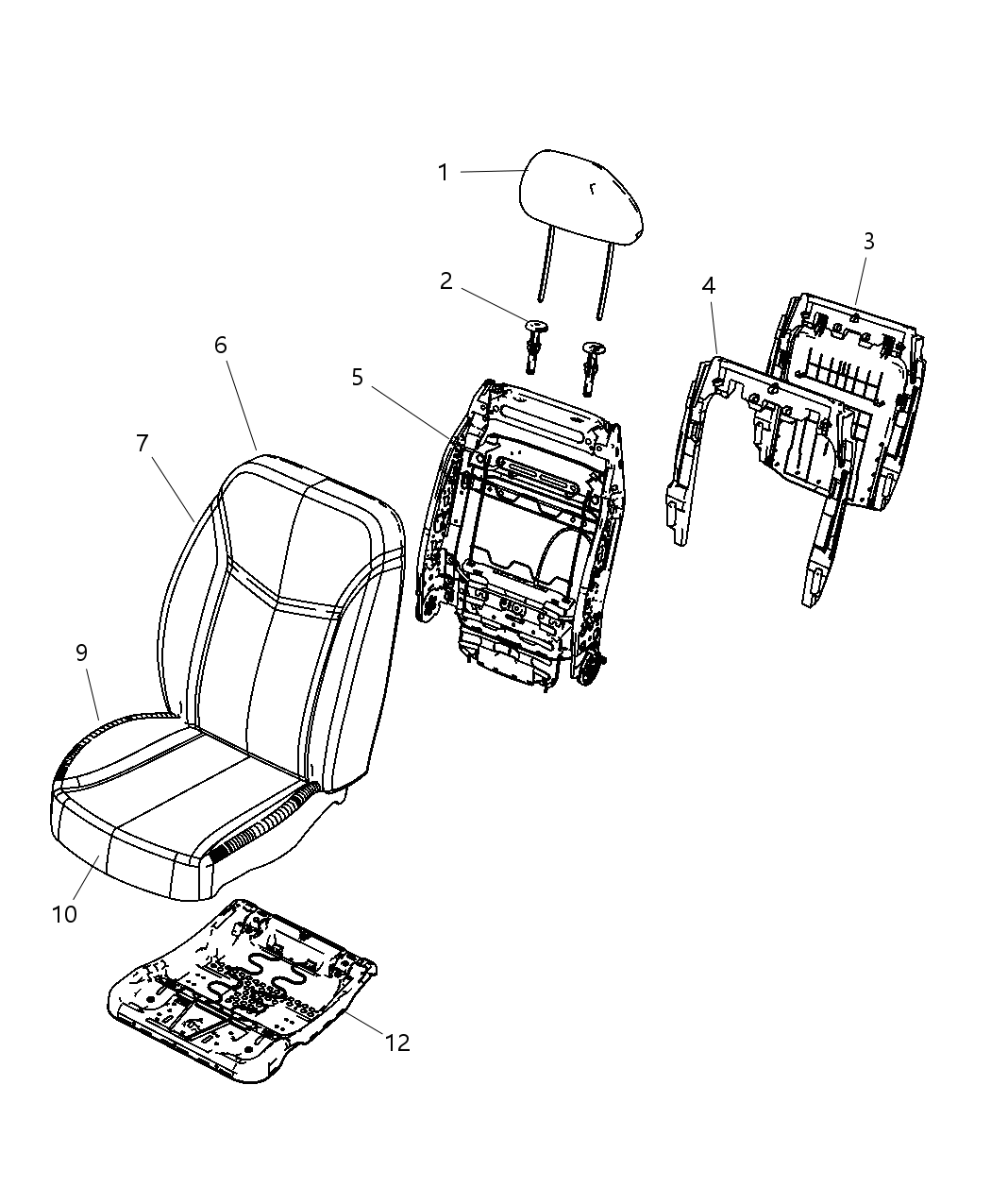 Mopar 1FK791T1AA Panel-Front Seat Back