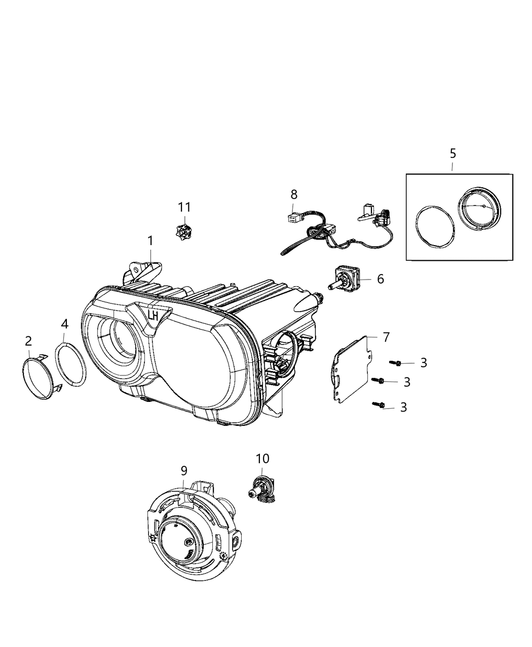 Mopar 68378877AA Headlamp Left